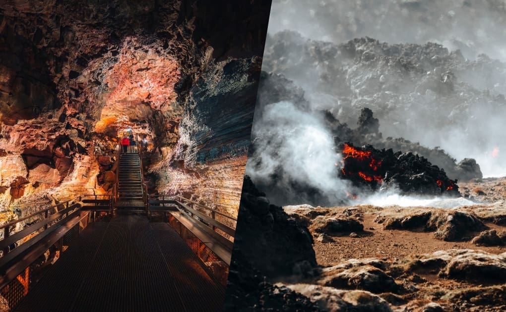 Volcanic Caves and Craters: The Lava Tunnel, Grindavík & Reykjanes Lava Fields Combo Tour